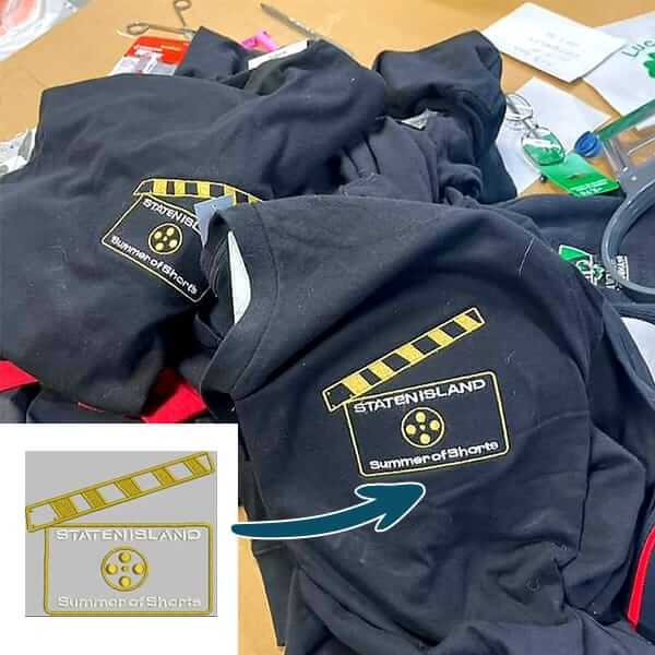 Custom logo embroidery on black jackets