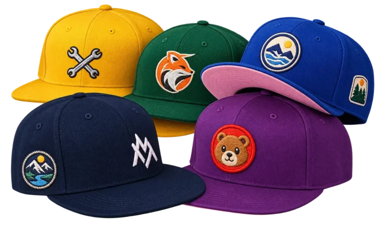 Colorful Embroidered digitizing Snapback Cap Collection