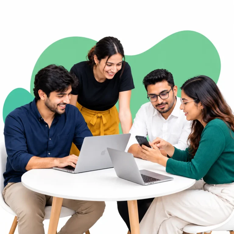 Smiling Teamwork Around a Modern Table
